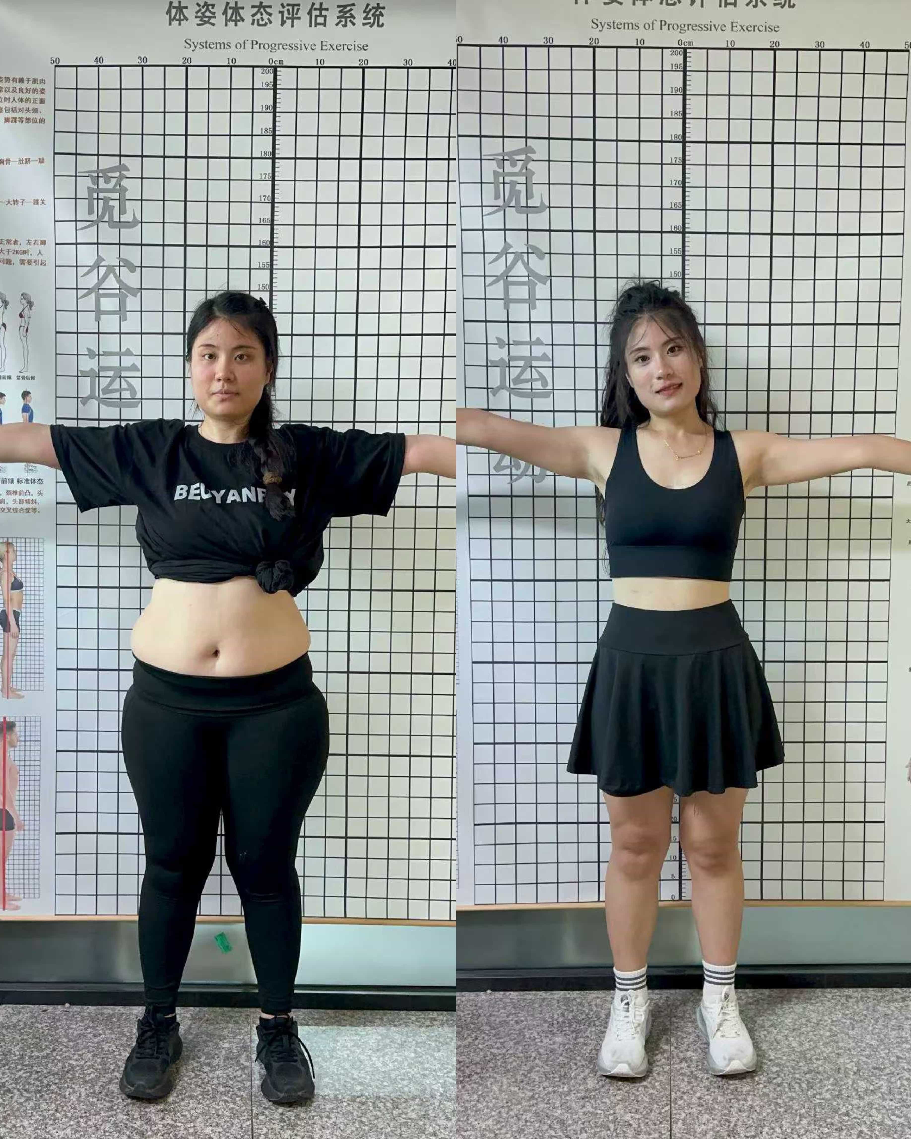 女学员三阶段对比图